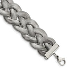 Stainless Steel Polished Braided Mesh with ext. Bracelet for Women