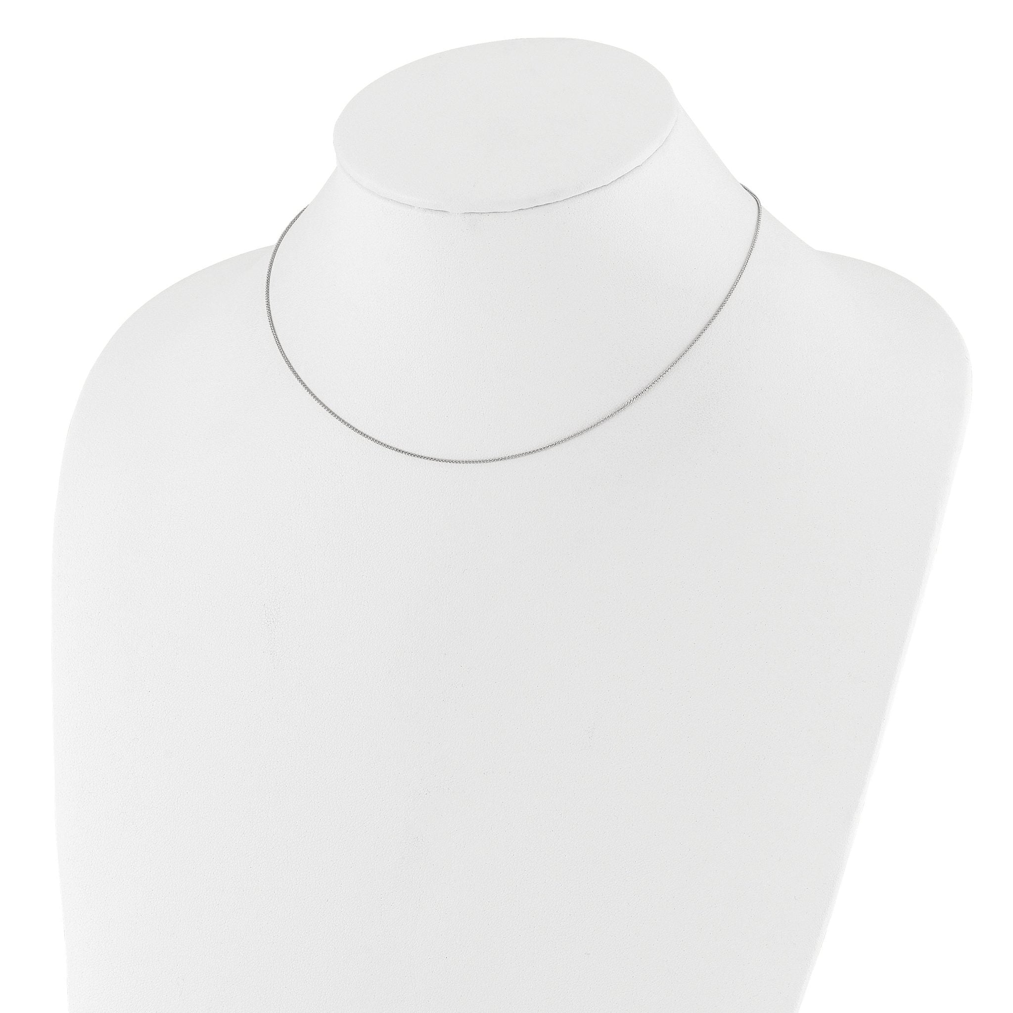 0.8mm 10K White Gold Baby Spiga Chain