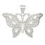 Sterling Silver Mother of Pearl Butterfly Pendant with Filigree Detailing