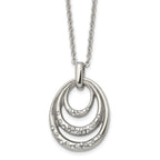 Multi-Circle CZ Necklace in Stainless Steel, 20in
