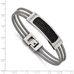 Stainless Steel Polished Black IP-plated with .15 carat Diamond Bracelet
