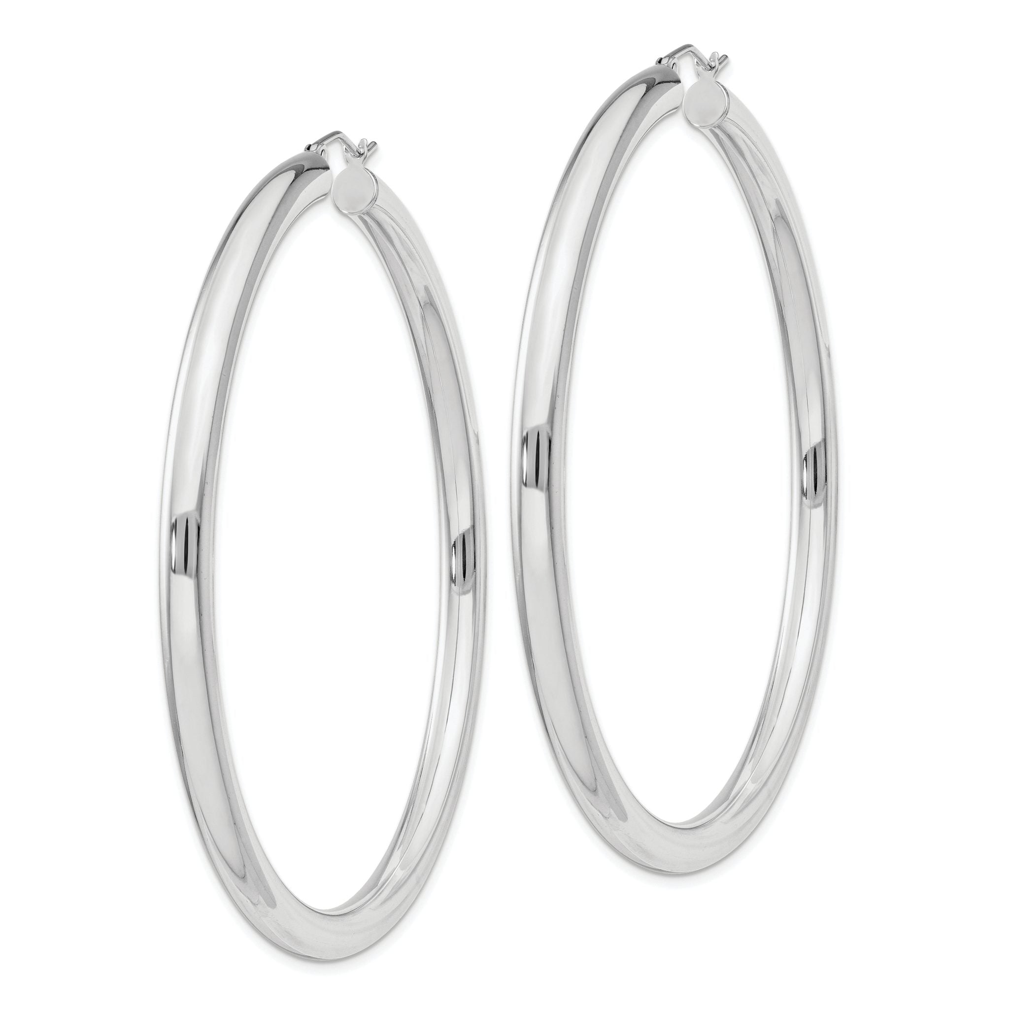 Sterling Silver 4mm Round Hoop Earrings Secondary image