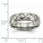 Diamond-Cut Wedding Band in Titanium, 6mm