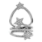 Pure Fire Sterling Silver Rhodium-platedod-plated Cubic Zirconi Star Ring