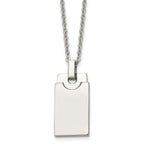 Sophia Jewelers Men's Stainless Steel Polished Necklace with Engravable Pendant