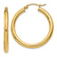 10K Gold Polished 3mm Hoop Earrings with Wire Clasp