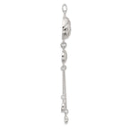 SS Polished Textured Flowers Double Strand Chain Pendant