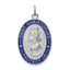 Sterling Silver 925 Rhodium-Plated St. Christopher Medal with Polished Enamel Finish