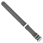 Two-Piece Ballistic Nylon Watch Band in Grey, 24mm