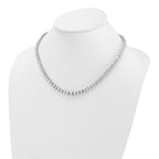 14k White Gold 28 1/2 carat Lab Grown Diamond VS+ F+ Complete Round 18 inch Graduated Tennis Necklace