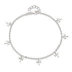 Sterling Silver Dragonfly Charms 9 inch Plus 1 inch Extender - Total 10 inch Anklet