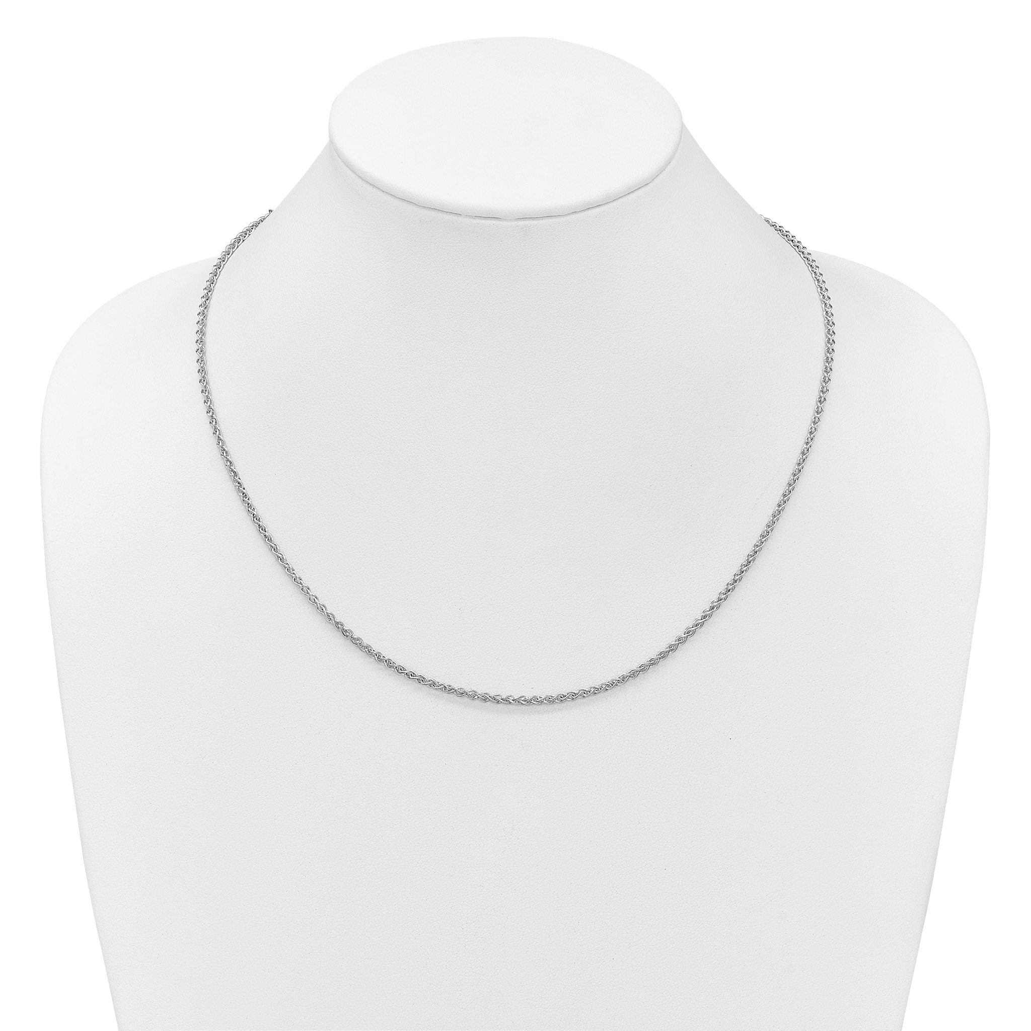 14K White Gold Adjustable 2.5mm Semi-solid Spiga Chain