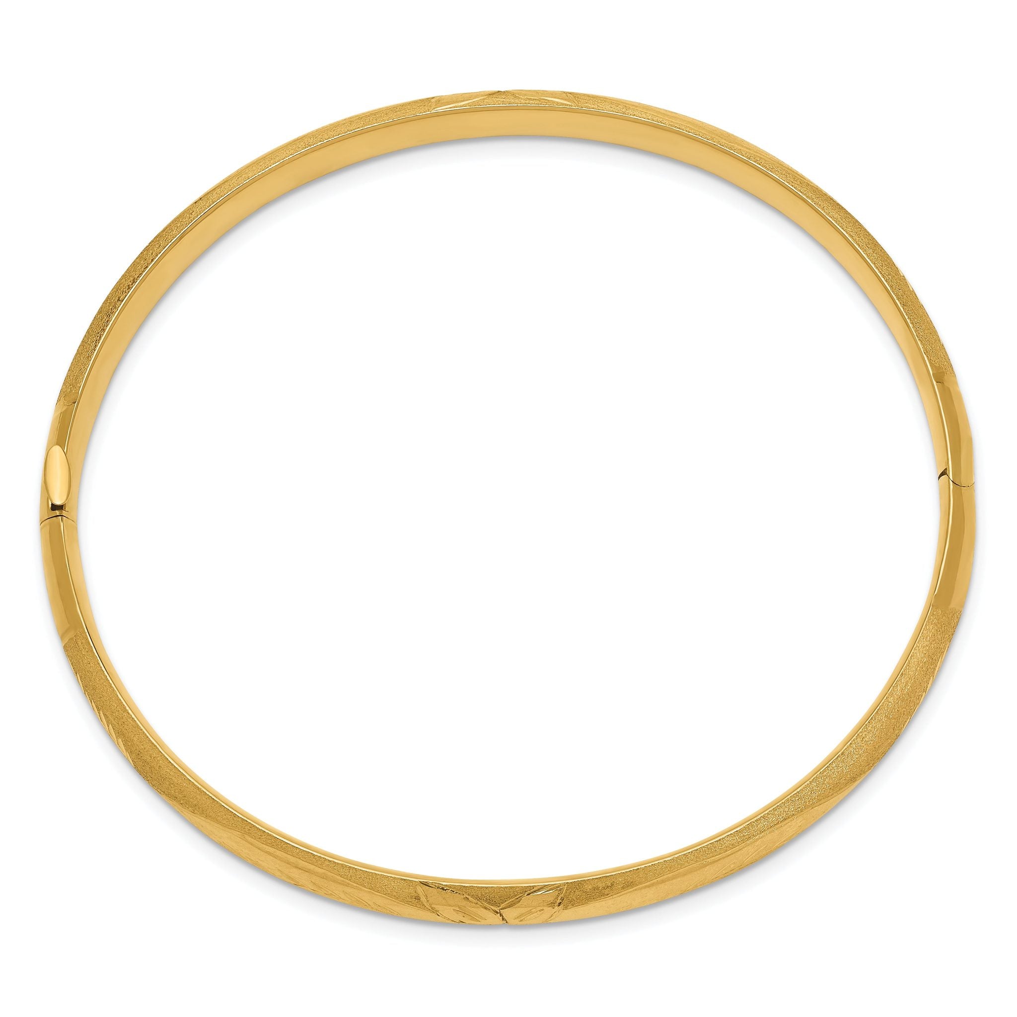 14k 4/16 Florentine Engraved Hinged Bangle Bracelet Secondary image