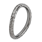 Black-Plated Wave Stackable Ring in Sterling Silver