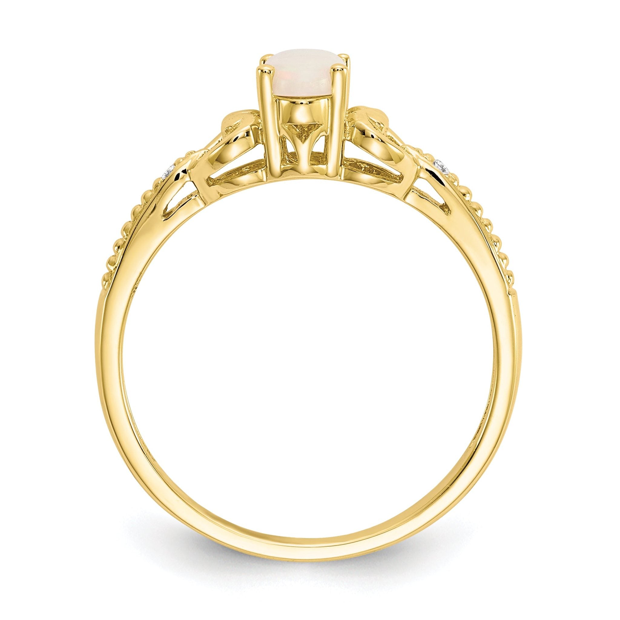 10K Opal and Diamond Ring Secondary image