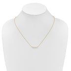 14k Polished 4-5mm Semi-Round White Freshwater Cultured 5-Pearl Bar 19.5 inch Necklace