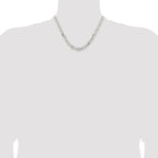 Sterling Silver Rhodium-plated 7.5mm Diamond-cut Long Link Cable Chain