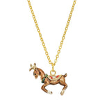 Luxury Giftware by Jere Pewter Bejeweled Crystals Gold-tone Enameled RUFUS Reindeer Trinket Box with Matching 18 Inch Necklace