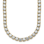 14k 74 1/4 carat Lab Grown Diamond VS+ F+ Complete Round 24 inch Straight Tennis Necklace