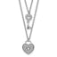 Sterling Silver Rhodium-plated CZ Heart Lock/Key With 2in ext Necklace