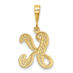14K Yellow Gold Filigree Letter K Pendant with Polished Finish Elegance