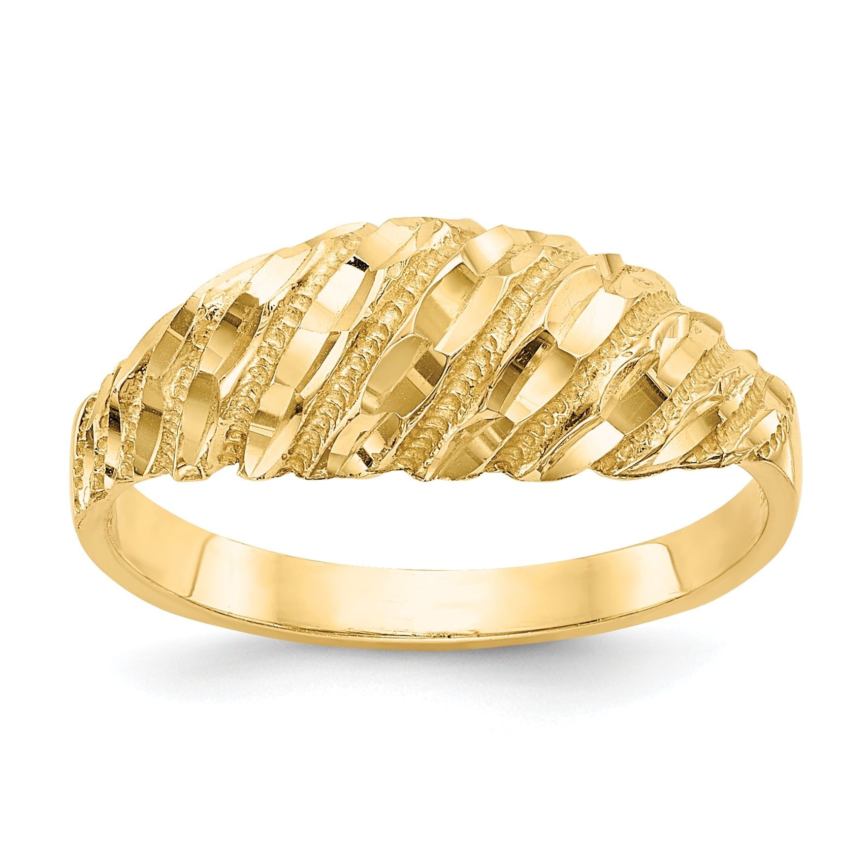 14K Diamond-cut Dome Ring Main image