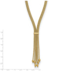 14K Polish/Texture/Dia-cut Fancy Drop Necklace