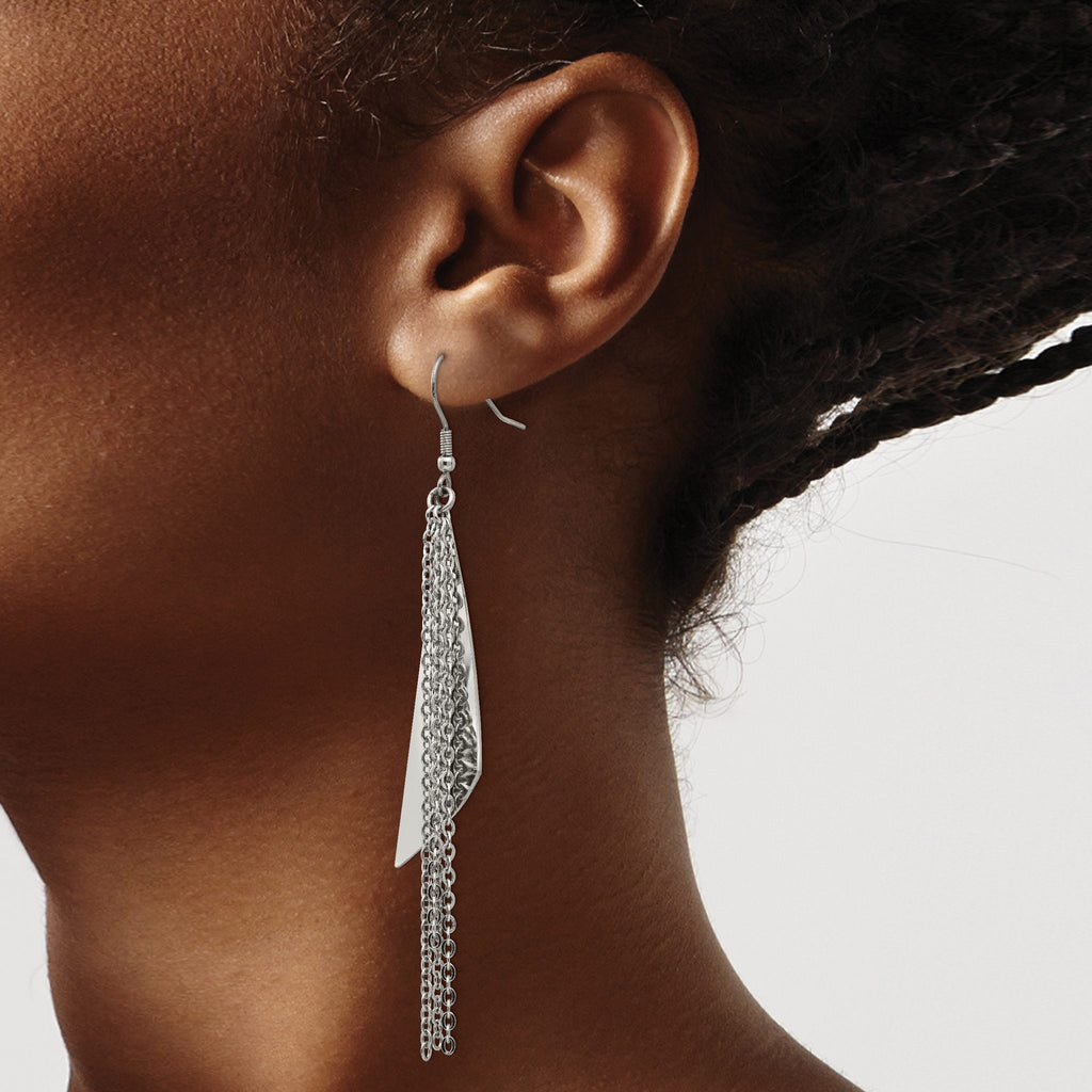 Stainless Steel Polished Drop Dangle Earrings for Women