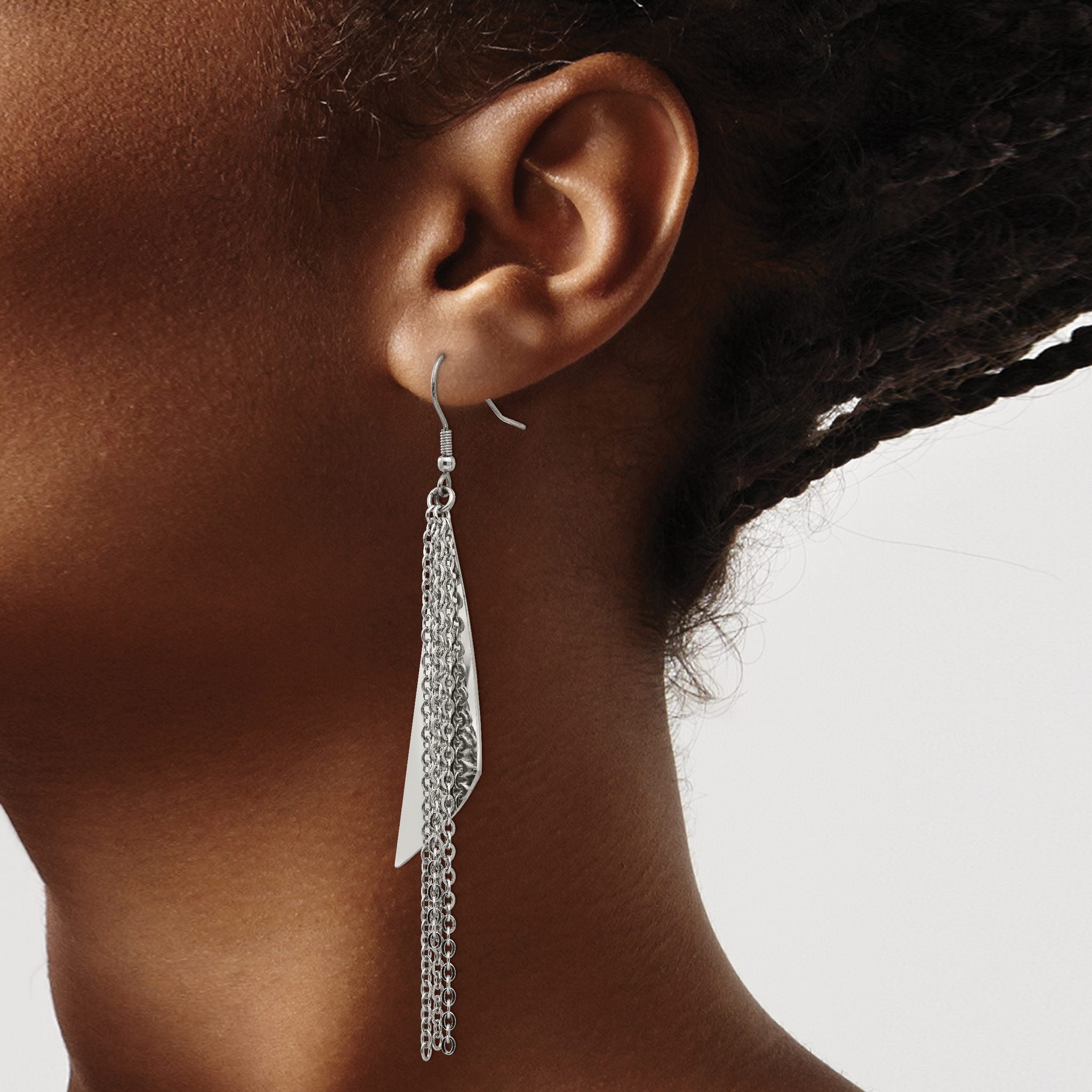 Stainless Steel Polished Drop Dangle Earrings for Women