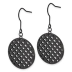 Stainless Steel Black Polished Drop Dangle Earrings for Women