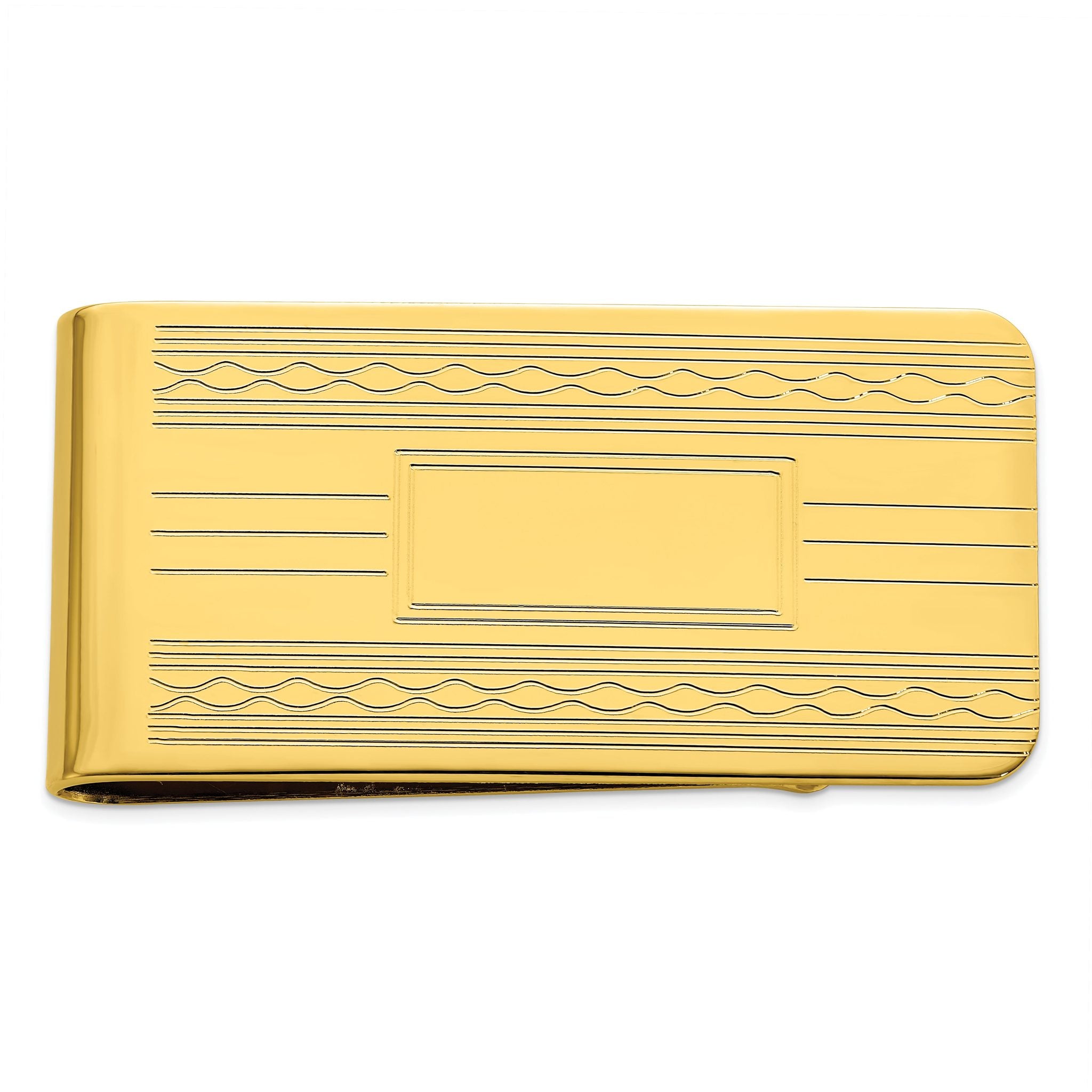 Gold-plated Kelly Waters Patterned Edge Money Clip Main image