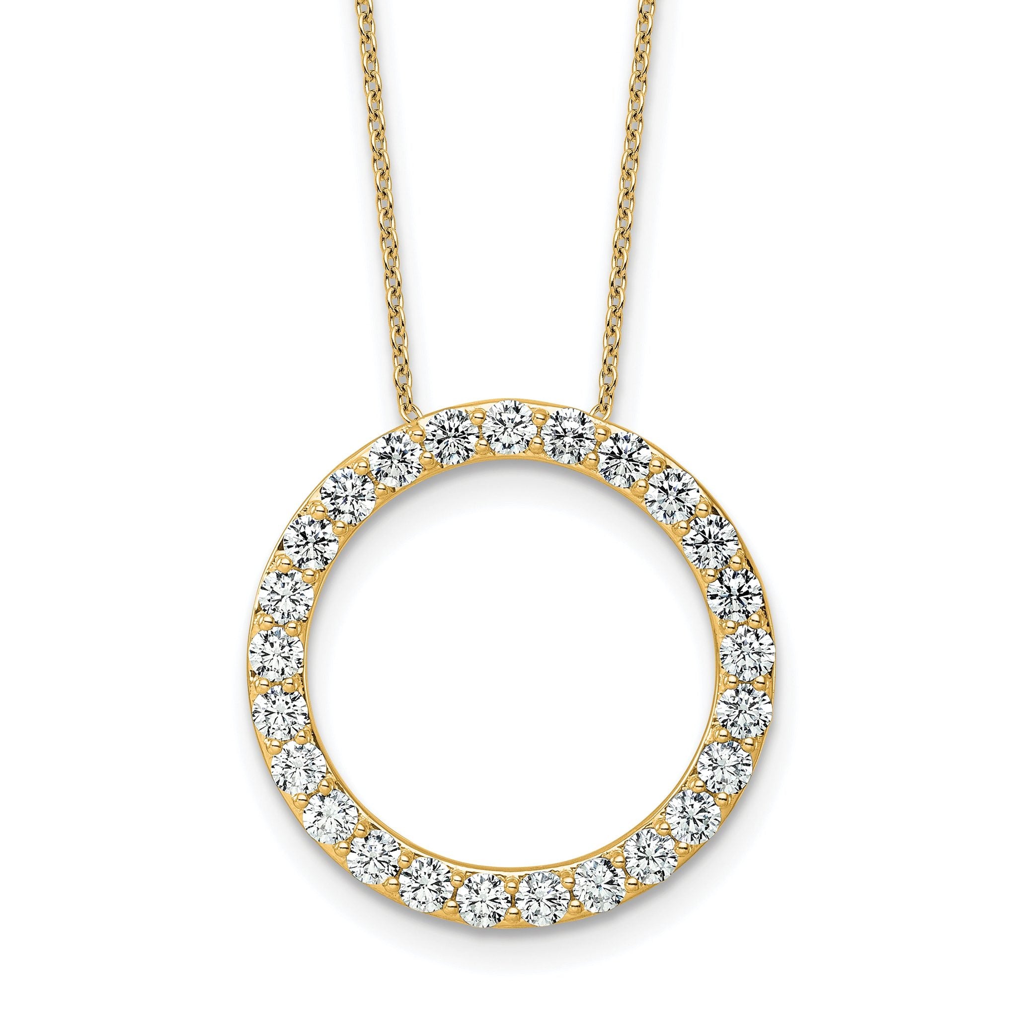 14k 2 carat Lab Grown Diamond VS+ F+ Complete 18 inch Circle Slide Necklace Main image