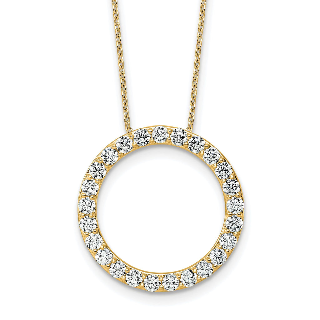 14k 2 carat Lab Grown Diamond VS+ F+ Complete 18 inch Circle Slide Necklace