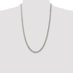 Pavé Curb Chain Necklace in Sterling Silver, 4.5mm
