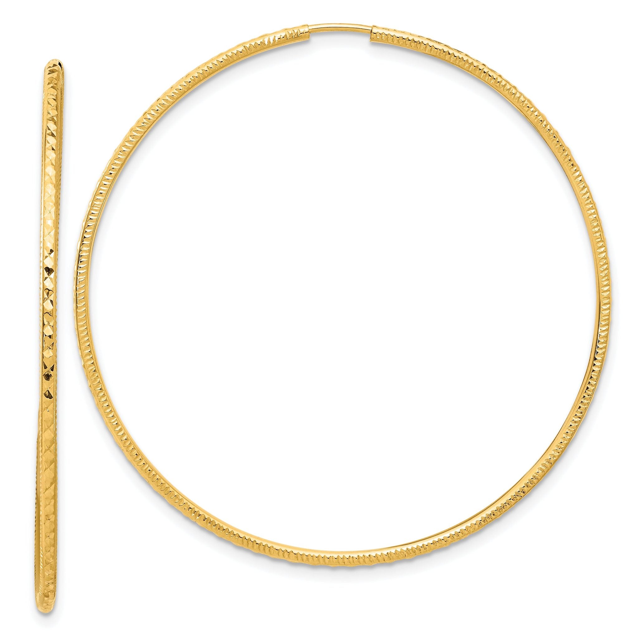 14k D/C 1.50mm Endless Hoop Earrings Main image