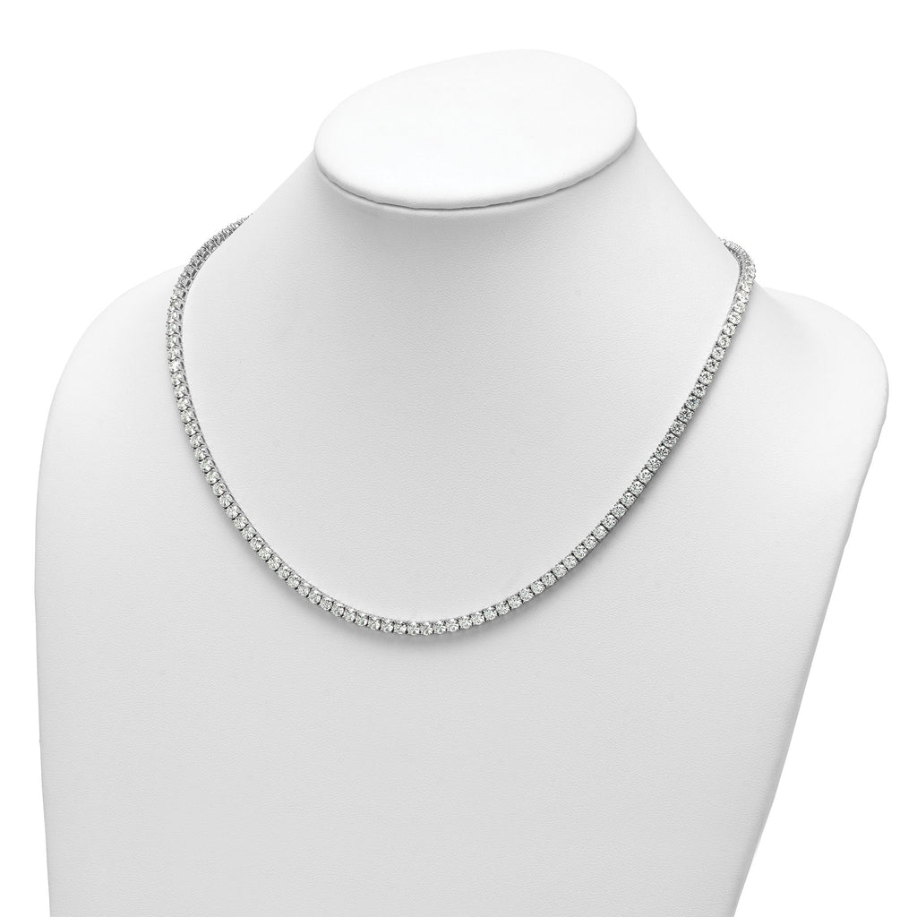14k White Gold 26 1/5 carat Lab Grown Diamond VS/SI+ G+ Complete Round 20 inch Straight Tennis Necklace