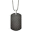 Carbon Fiber Dog Tag Necklace in Stainless Steel, 24in