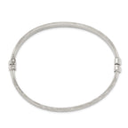 Sterling Silver Diamond Cut 7.5mm Bangle and 5mm Hoop Earring Set