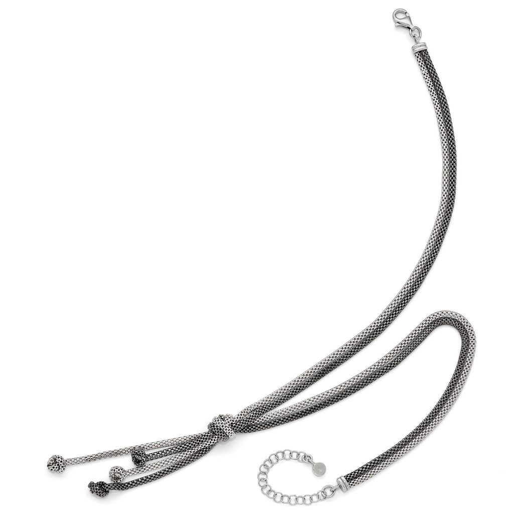 Sophia Jewelers Sterling Silver Ruthenium-Plated Necklace with 2in Extension