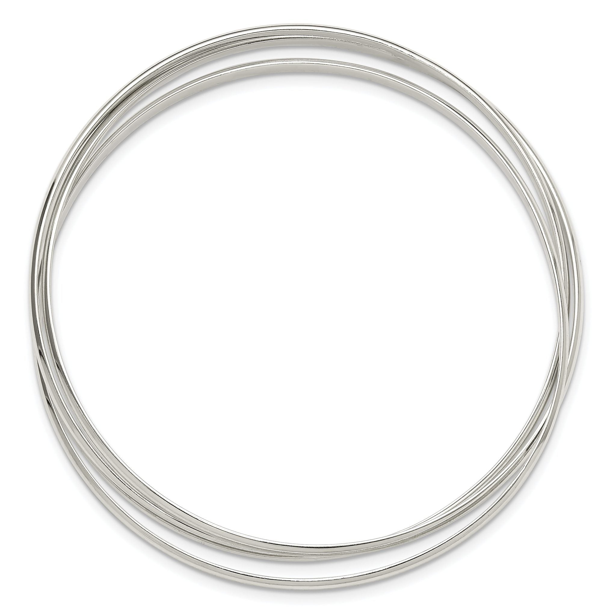 Sterling Silver Polished Triple Intertwined Slip On Bangle Secondary image