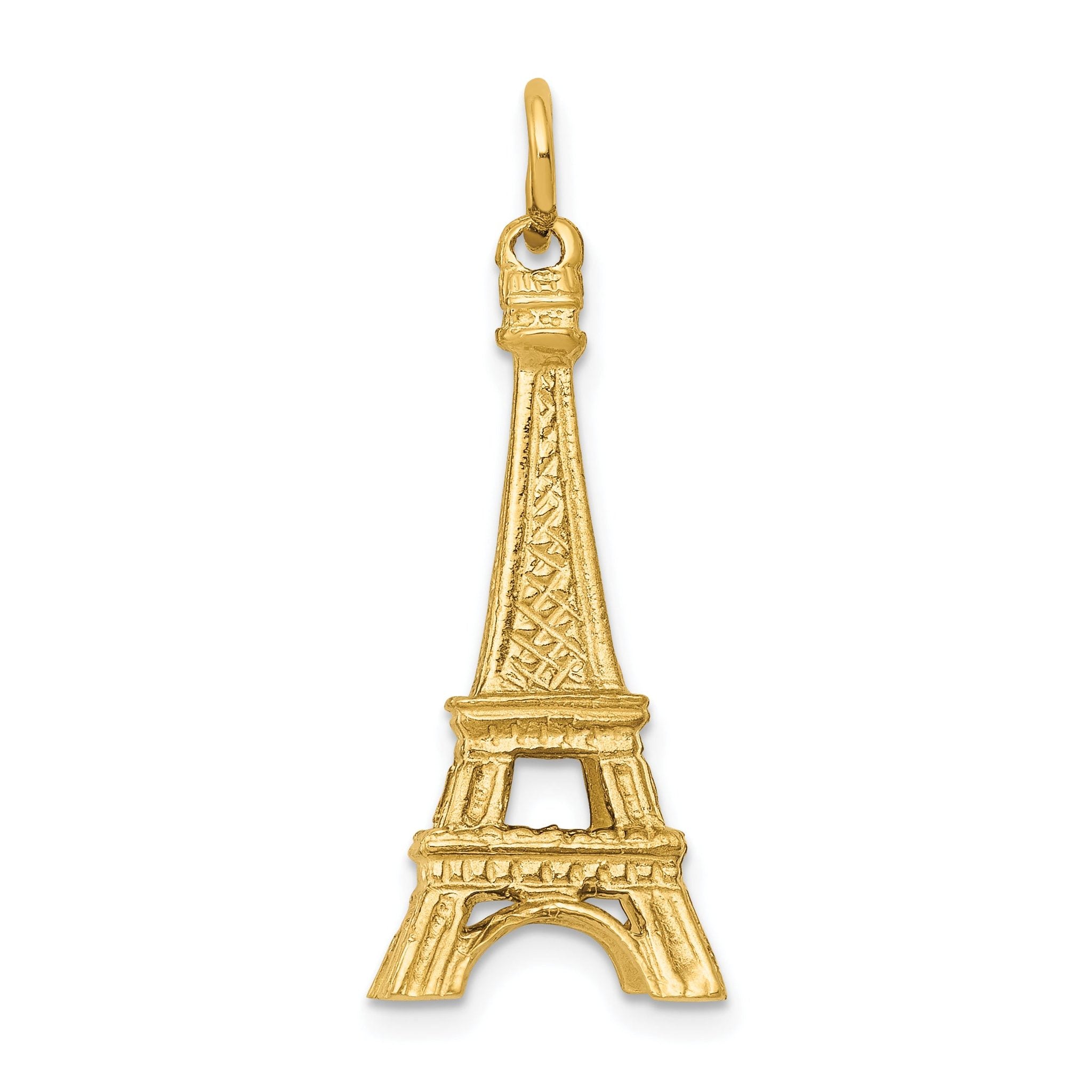 14K Gold 3D Eiffel Tower Charm Elegant Themed Jewelry by Sophia Jewelers