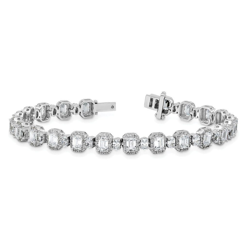 14k White Gold 8 carat Lab Grown Diamond VS+ F+ Complete Fashion Tennis Bracelet