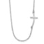 14k White Gold Small Sideways Curved Cross Necklace