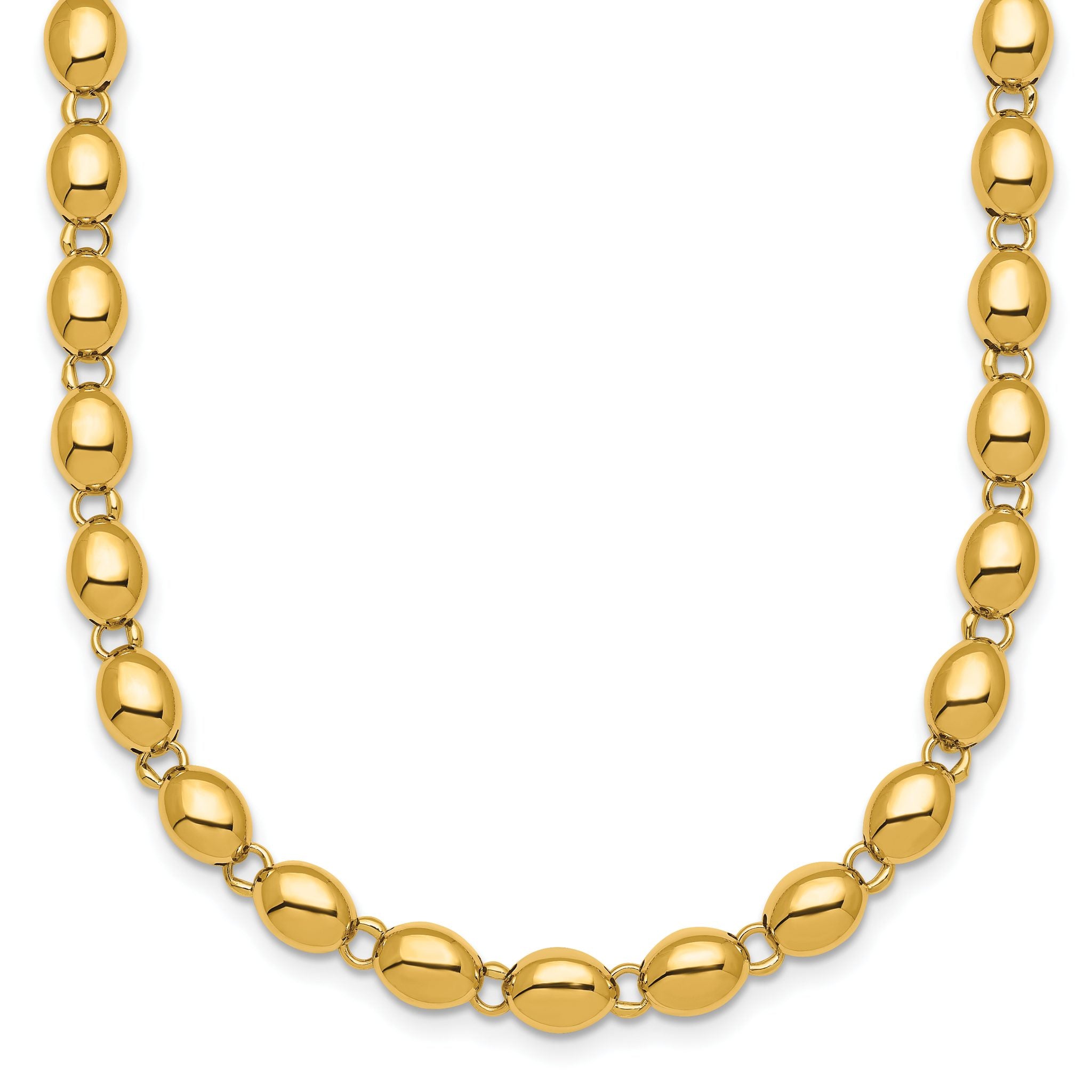 14k Polished 5.25mm Round Fancy Beaded 18 inch Necklace Main image