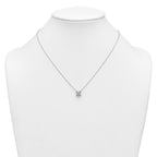 14k White Gold 2 carat Lab Grown Diamond VS/SI+ G+ Princess Complete Four Prong 18 inch Pendant Necklace