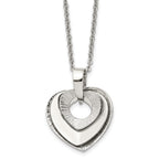 Three-Piece Moveable Heart Pendant Necklace in Stainless Steel