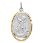 Sterling Silver Reversible St. Michael Pendant with Vermeil Accent