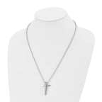 Chisel Stainless Steel Polished Cross Pendant on a 22 inch Ball Chain Necklace