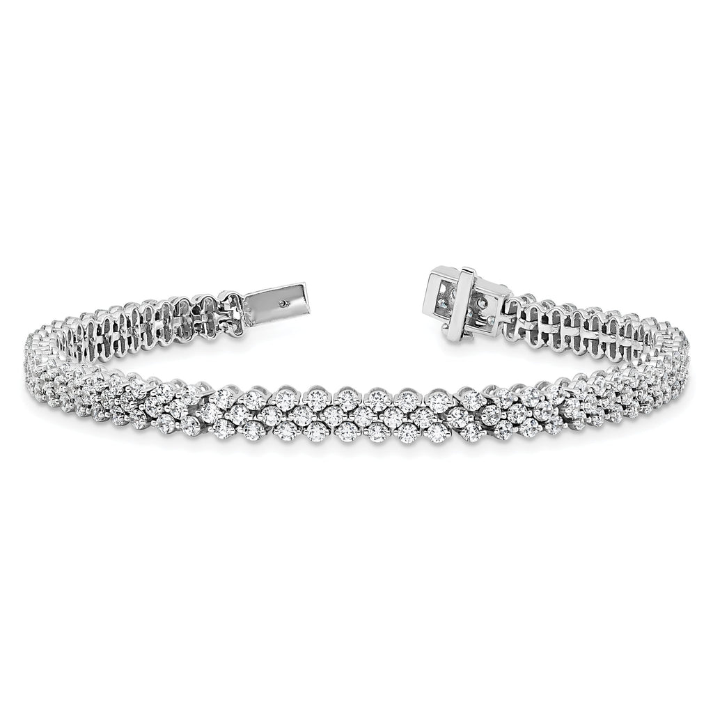 14k White Gold 5 carat Lab Grown Diamond VS+ F+ Complete Tennis Bracelet