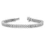 14k White Gold 5 carat Lab Grown Diamond VS+ F+ Complete Tennis Bracelet